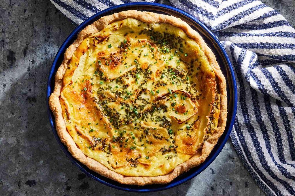 Spinach and Brie Quiche with Honey Drizzle