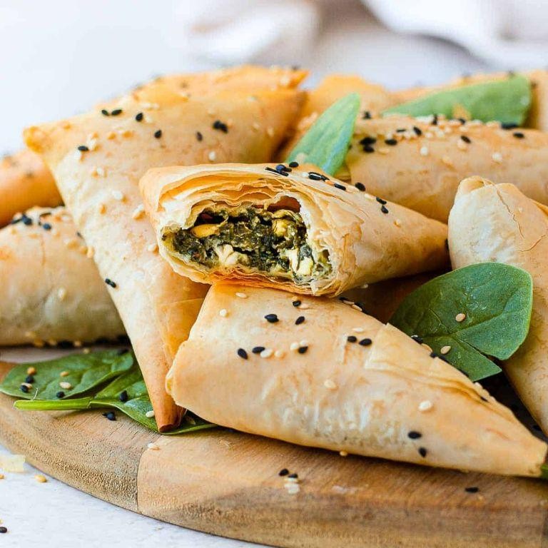 Spinach and Feta Phyllo Triangles