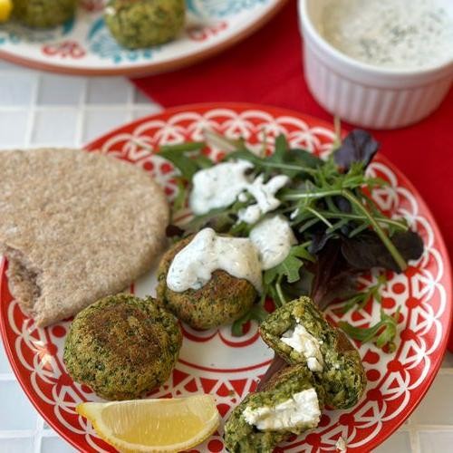 Spinach and Feta Stuffed Falafel