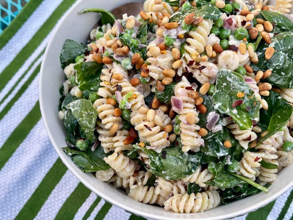 Spinach and Goat Cheese Pasta Salad