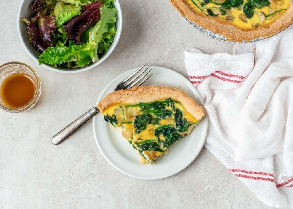 Spinach and Gruyère Quiche with Caramelized Onions