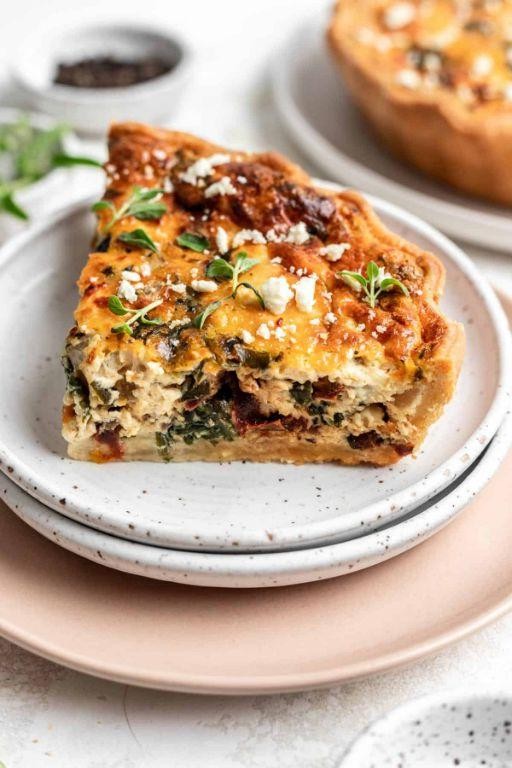 Spinach and Ricotta Quiche with Sun-Dried Tomatoes