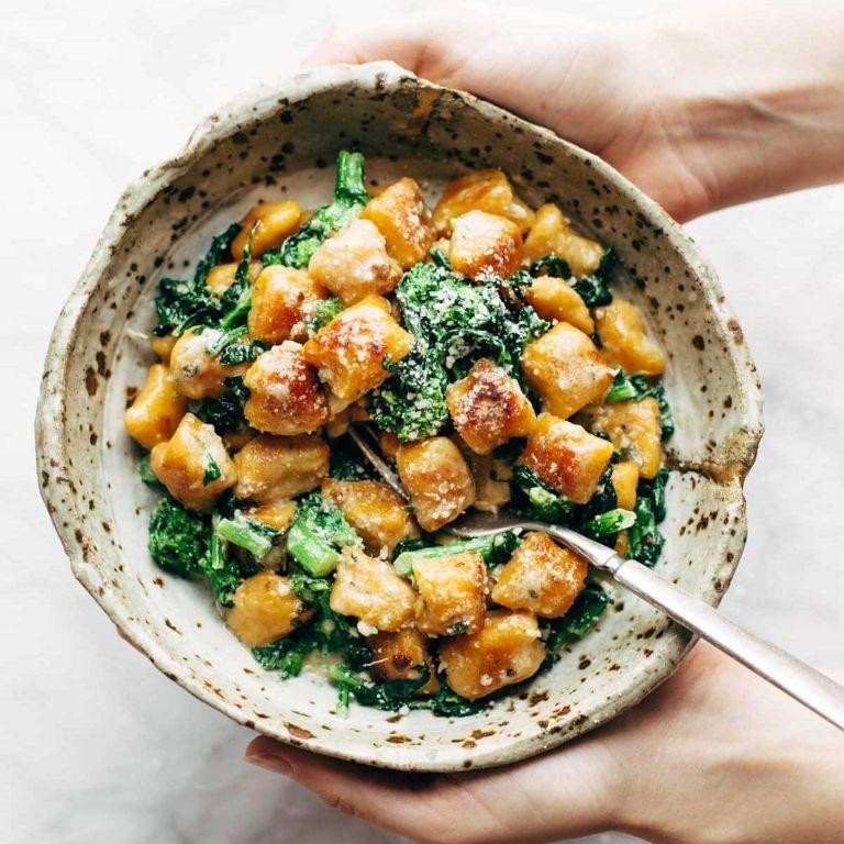 Spinach and Ricotta Stuffed Sweet Potato Gnocchi