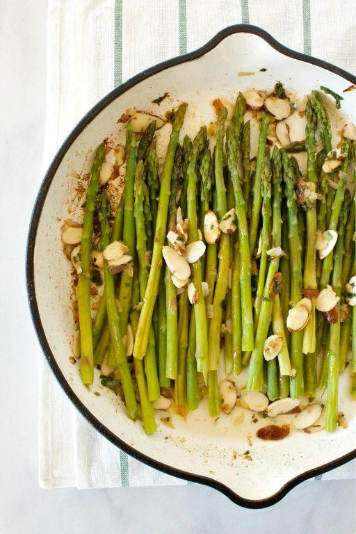 Steamed Asparagus with Almond Butter Drizzle
