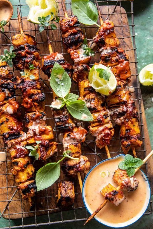 Stove-Grilled Chicken and Pineapple Skewers
