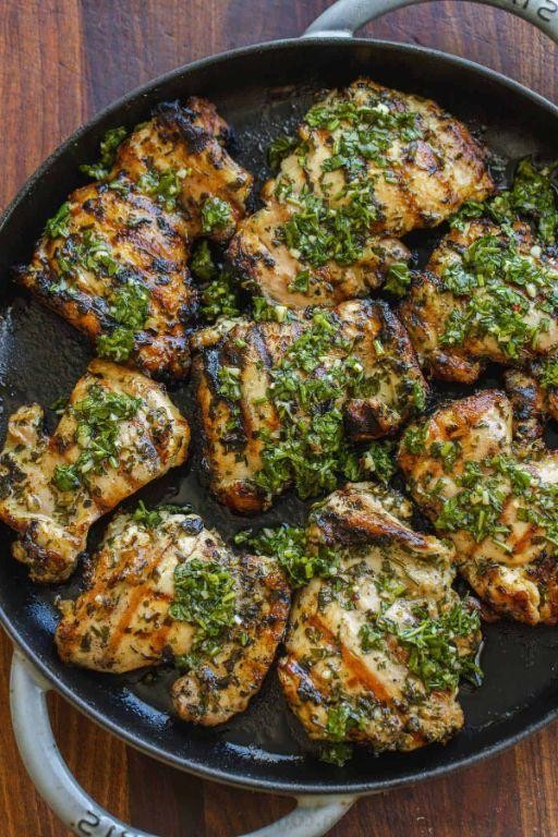 Stove-Grilled Chicken with Chimichurri Sauce