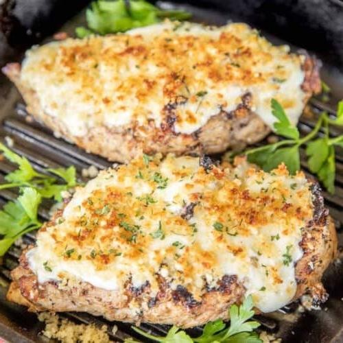 Stove-Grilled Chicken with Garlic Parmesan Crust