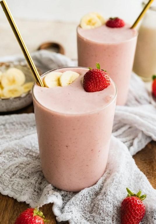 Strawberry Banana Low Carb Protein Shake