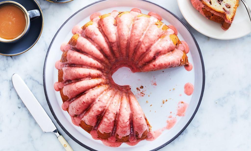 Strawberry Bundt Cake with Fresh Berries