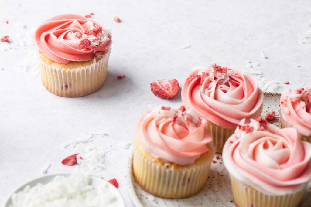 Strawberry Coconut Cupcakes