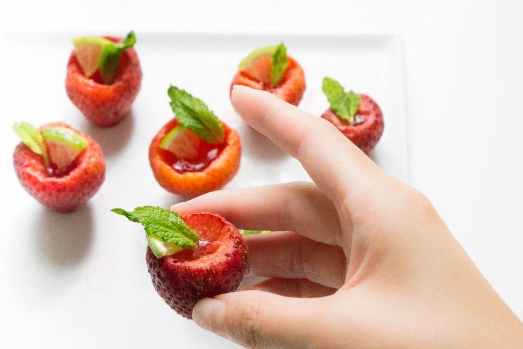 Strawberry Mint Jello Shots