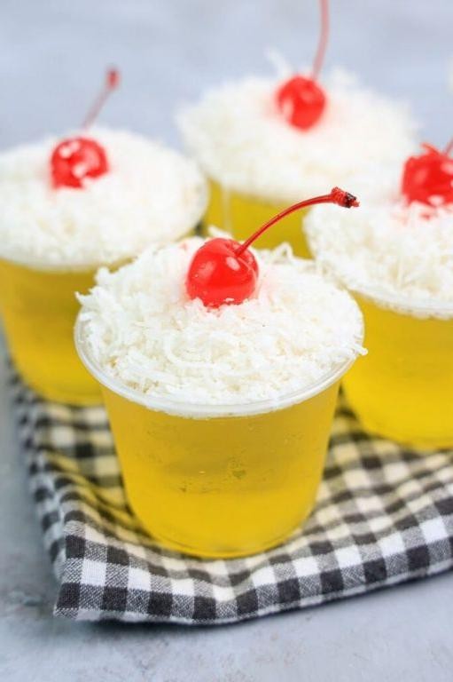 Strawberry Pina Colada Jello Shots