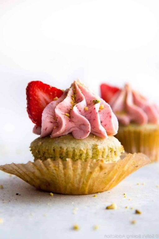 Strawberry Pistachio Cupcakes