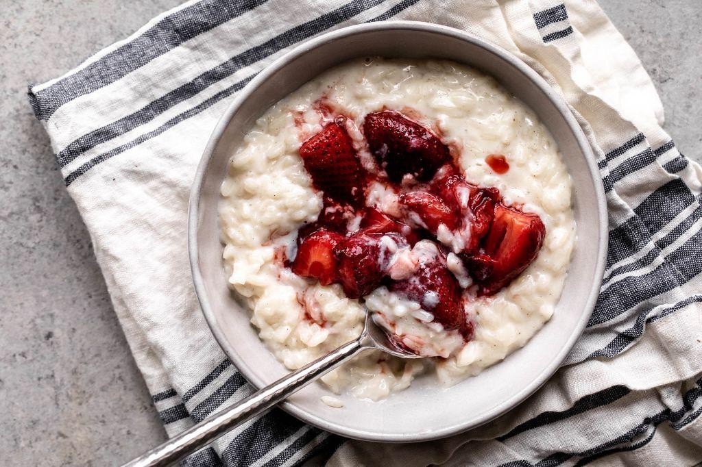 Strawberry Rice Pudding