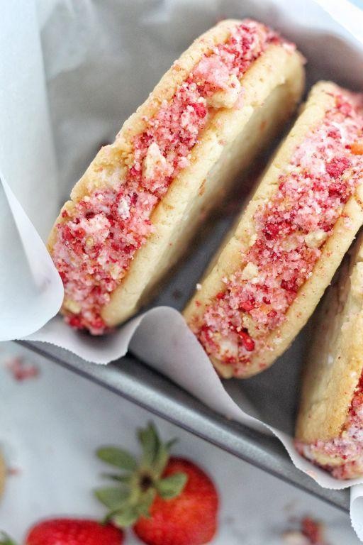 Strawberry Shortcake Ice Cream Sandwiches