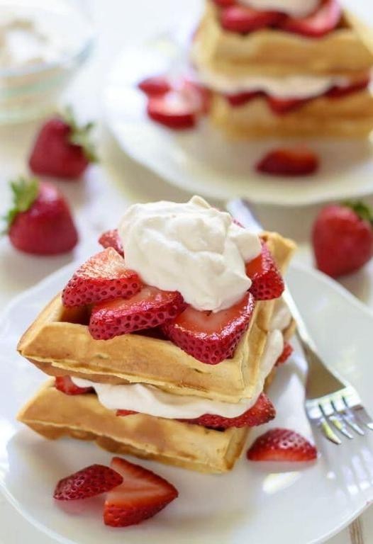 Strawberry Shortcake Waffles