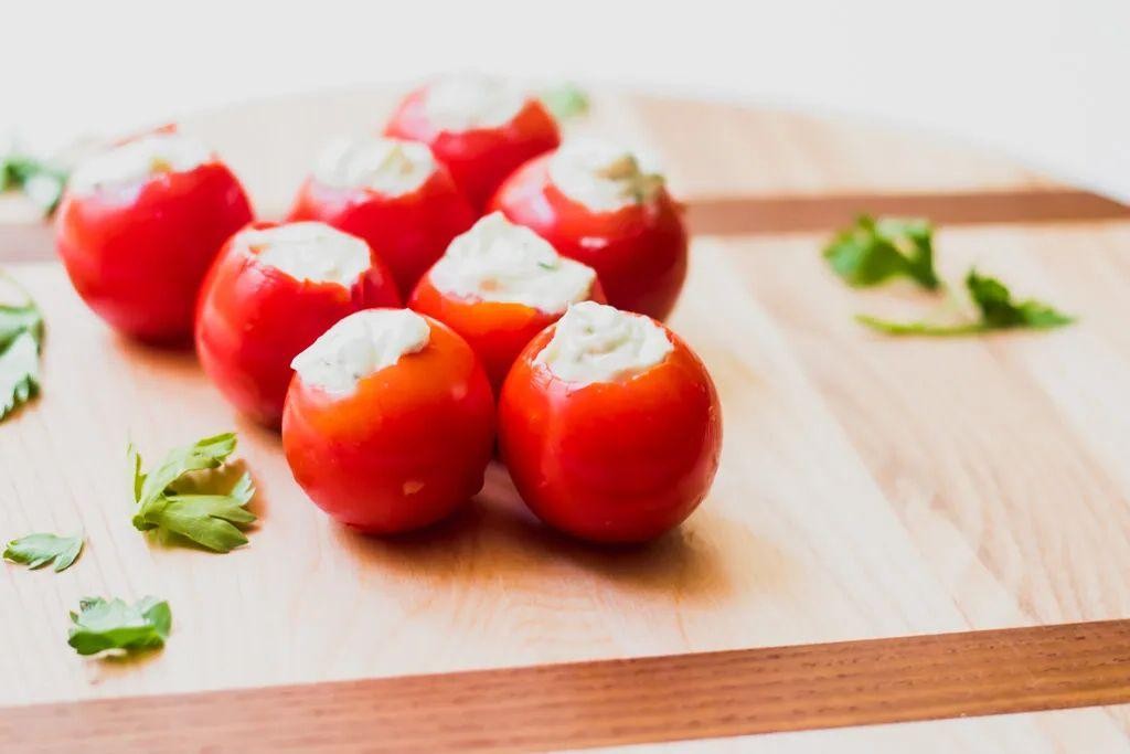 Stuffed Cherry Tomatoes with Herbed Cheese