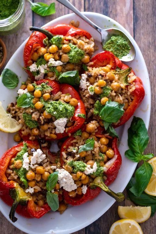 Sunflower Seed Stuffed Bell Peppers
