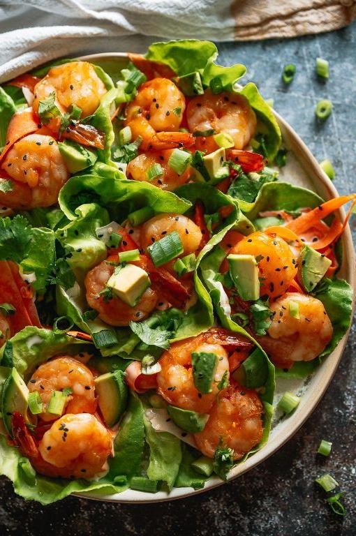 Sweet Chili Shrimp Lettuce Wraps