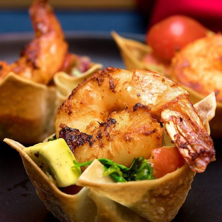 Sweet Chili Shrimp Wonton Tacos