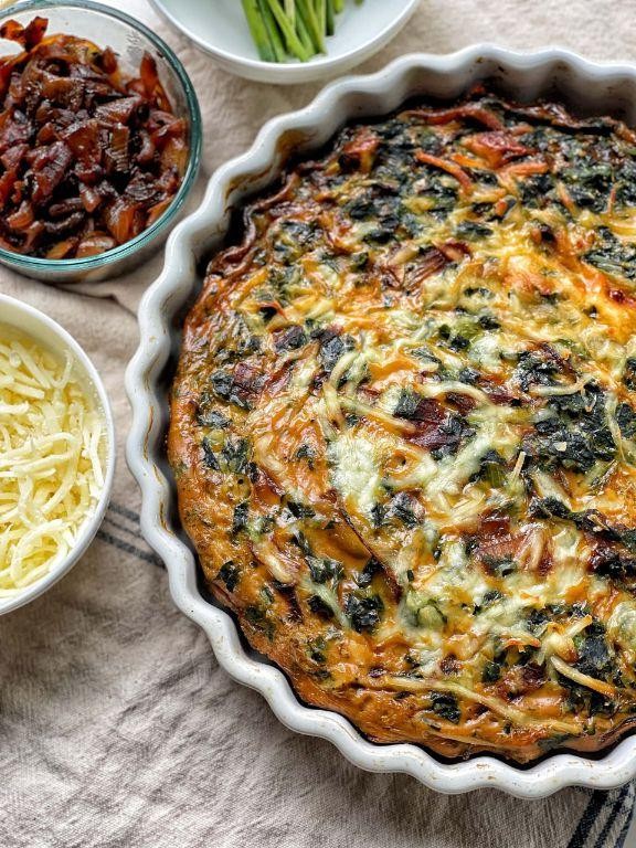 Sweet Onion and Spinach Quiche