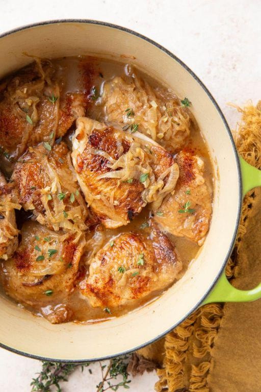 Sweet Onion and Thyme Roasted Chicken