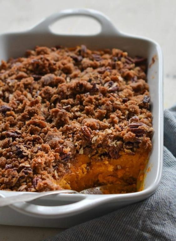 Sweet Potato Casserole with Pecan Streusel