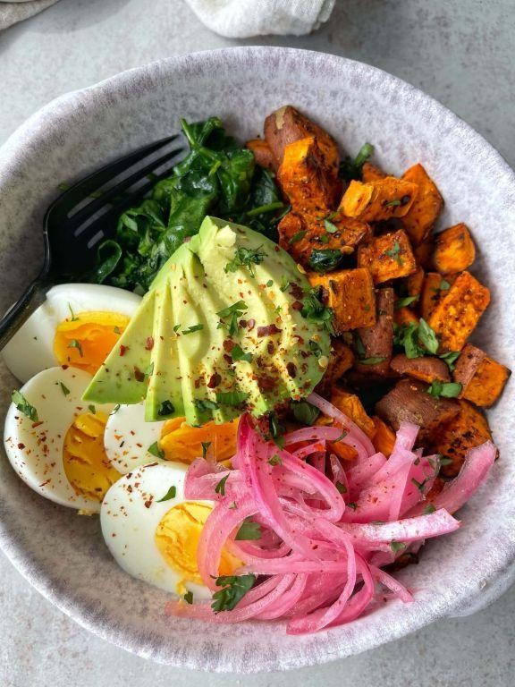 Sweet Potato Microwave Breakfast Bowl