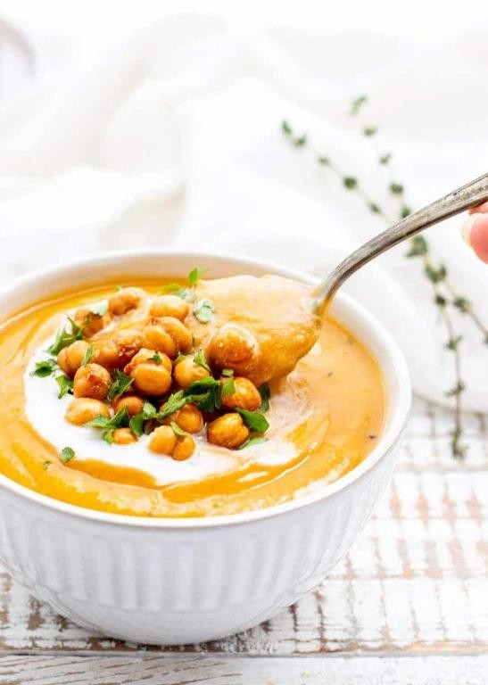 Sweet Potato Microwave Soup with Coconut Milk