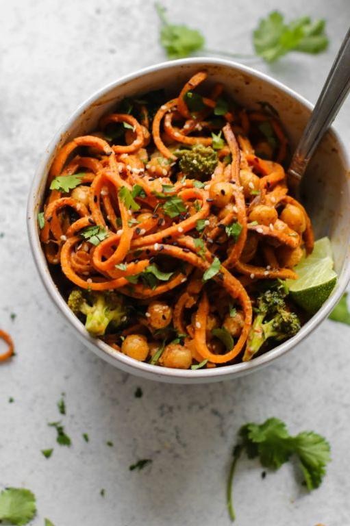 Sweet Potato Noodles with Almond Butter Sauce