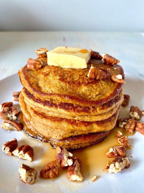 Sweet Potato Oat Flour Pancakes