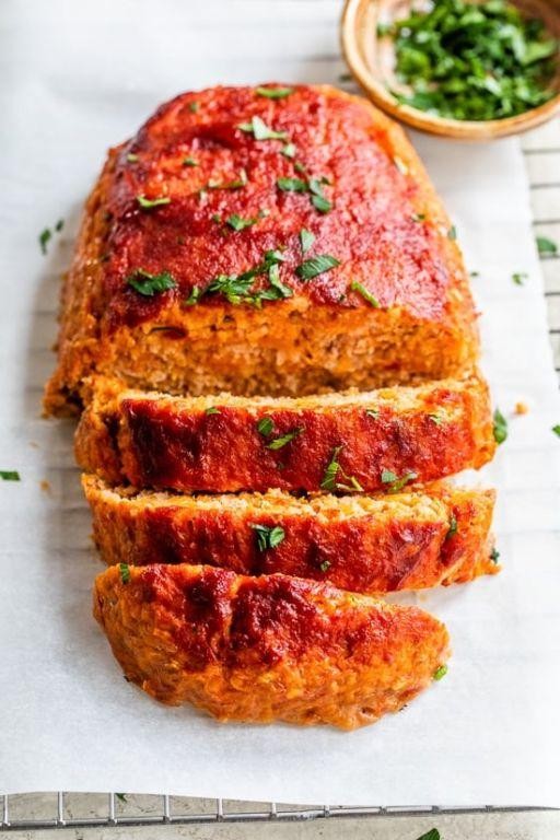 Sweet Potato Turkey Meatloaf with Maple Glaze