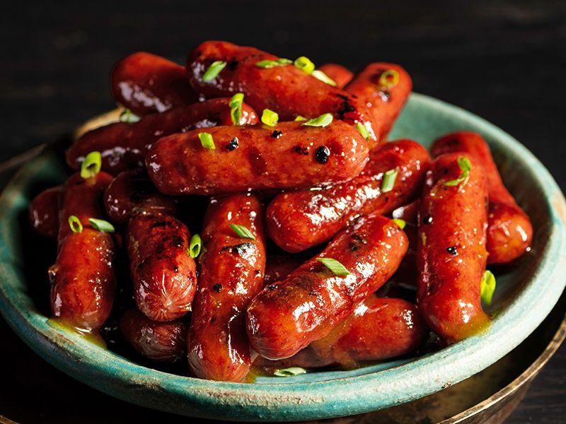 Sweet and Spicy Glazed Cocktail Sausages