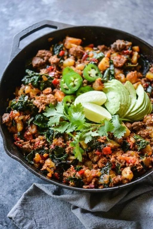 Taco Meat Breakfast Hash