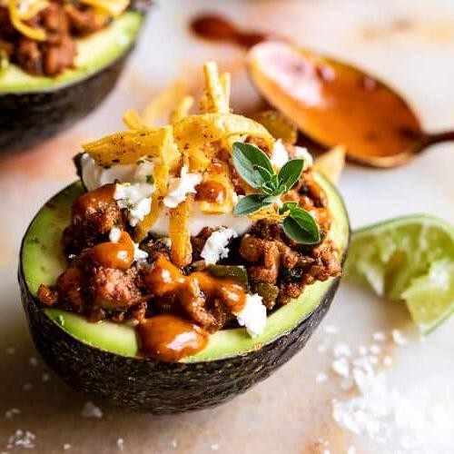 Taco Meat Stuffed Avocados