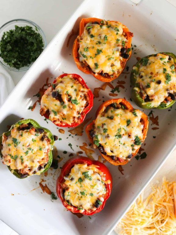 Taco Meat Stuffed Bell Peppers
