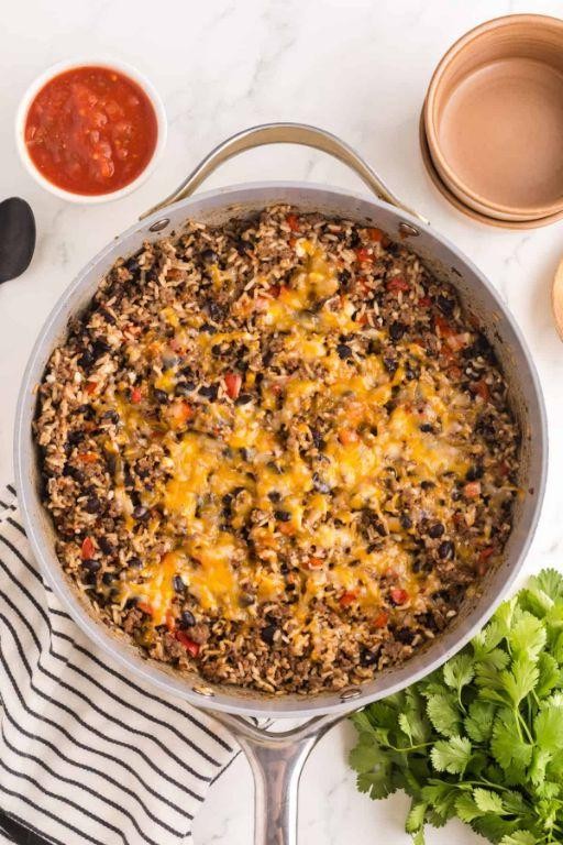 Taco Meat and Rice Casserole