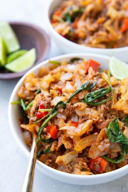 Tangy AIP Ground Beef and Lime Cabbage Bowls