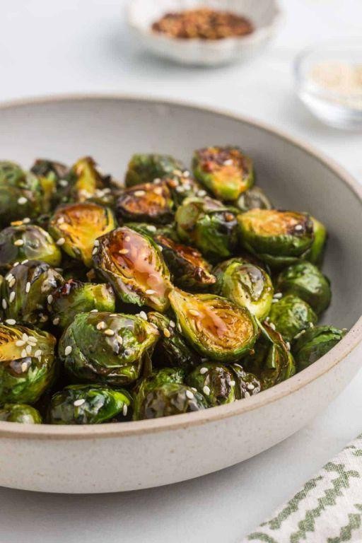 Teriyaki Glazed Air Fryer Brussels Sprouts