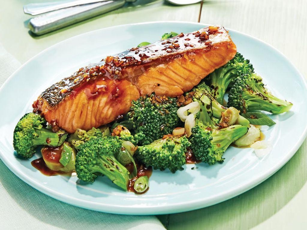 Teriyaki Glazed Salmon with Broccoli