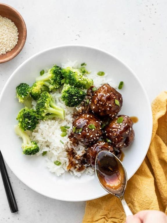 Teriyaki Meatball Rice Bowls