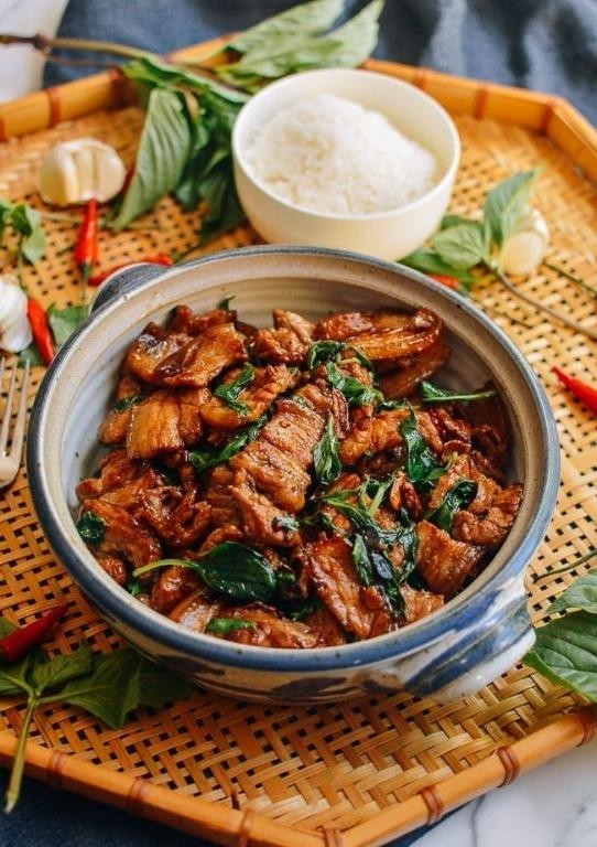 Thai Basil Skinless Pork Belly Stir-Fry