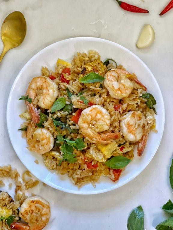 Thai-Inspired Shrimp Fried Rice with Basil