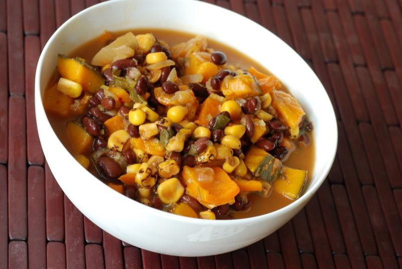 Three Sisters Soup with Pumpkin and Black Beans