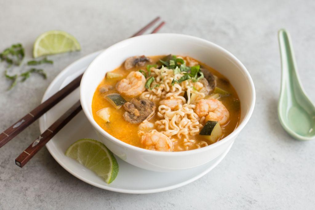 Tom Yum Ramen with Shrimp