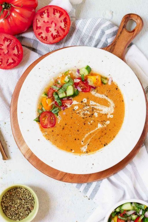 Tomato and Avocado Vita Mix Gazpacho