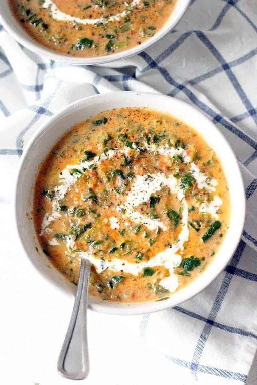 Tomato and Spinach Vita Mix Soup