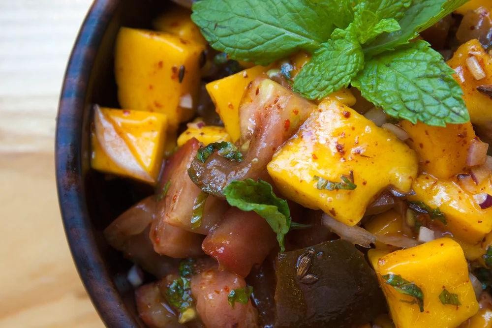 Tomato mango chutney with cumin and coriander