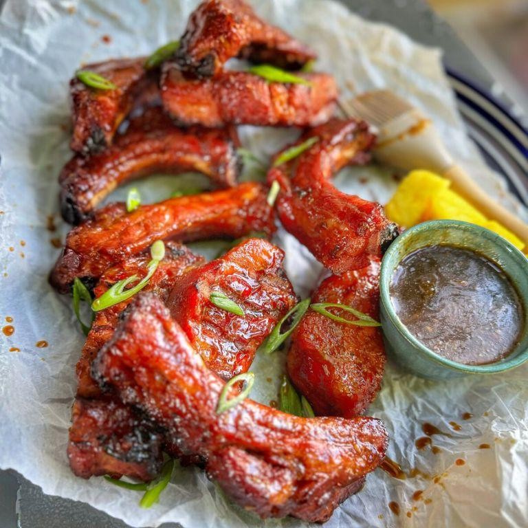 Traeger Smoked Ribs with Pineapple Teriyaki Sauce