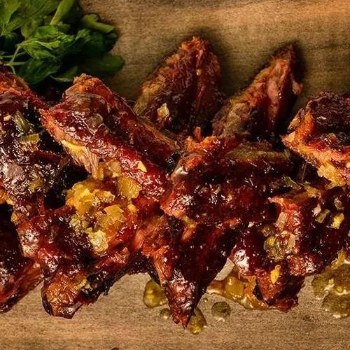 Traeger Smoked Ribs with Spicy Peach Glaze